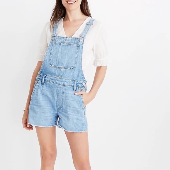 Madewell Denim - Madewell Denim Overalls Shortalls Light Wash Small